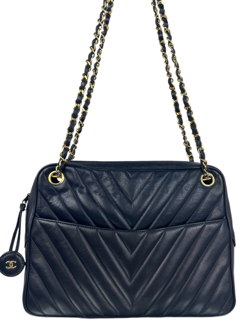 CHANEL Chevron Quilted Camera Bag